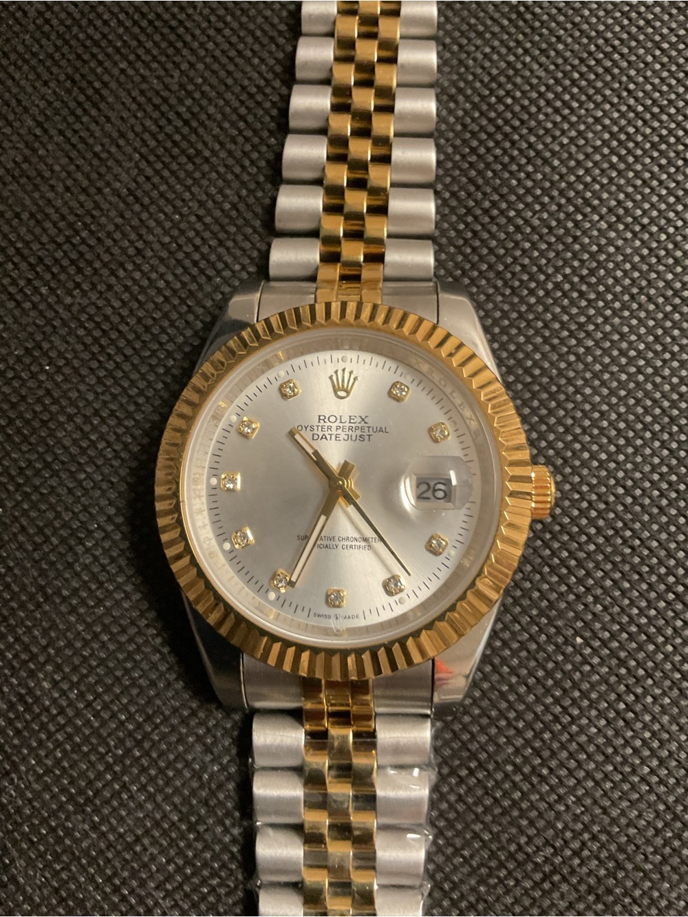 Rolex Two-Tone Gold and Silver Datejust with Diamond Markers
